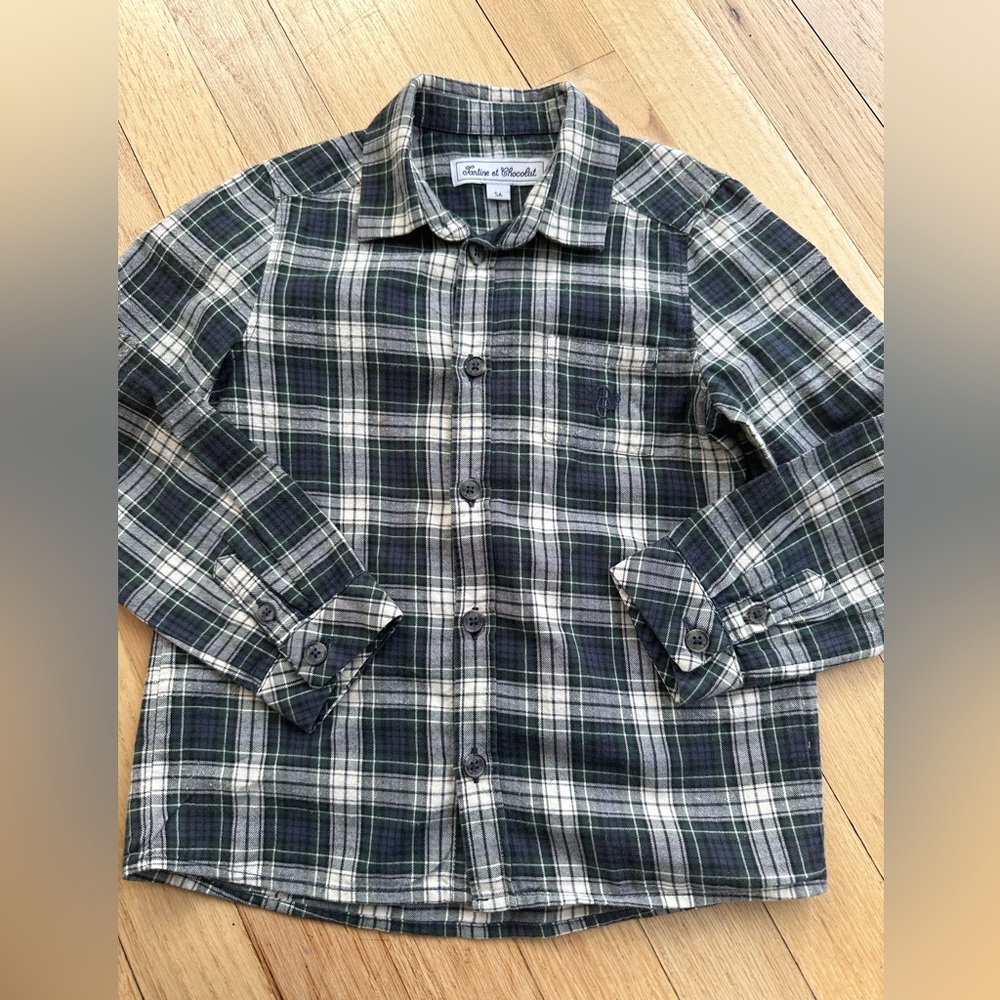 Plaid Button-Up Shirt